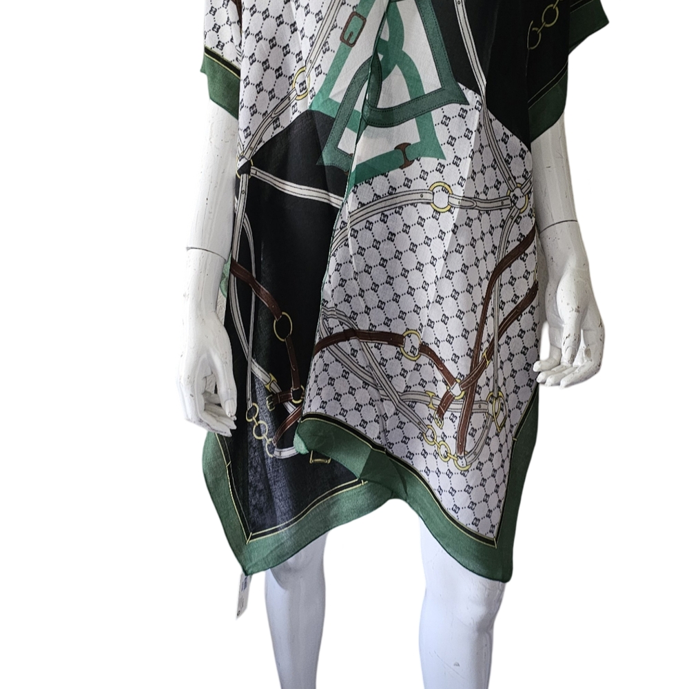 Elegant Green and White Kimono